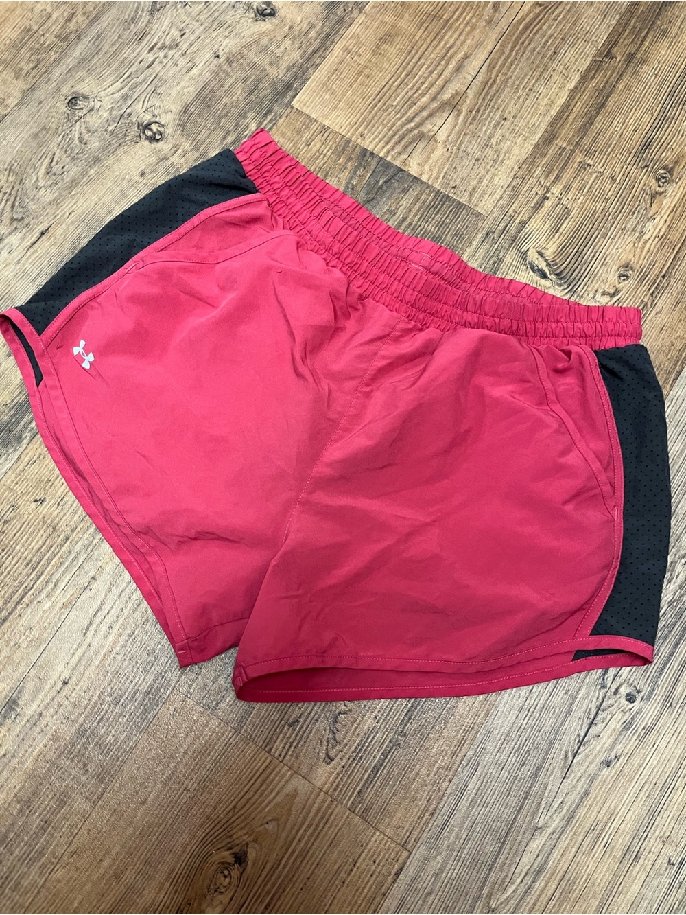 Under Armour Women's Hot Pink Athletic Shorts with Black Panels